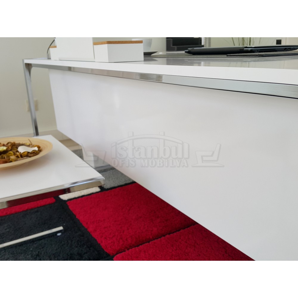 İstanbul Ofis Masası Apple Makam Takımı Hg.Beyaz
