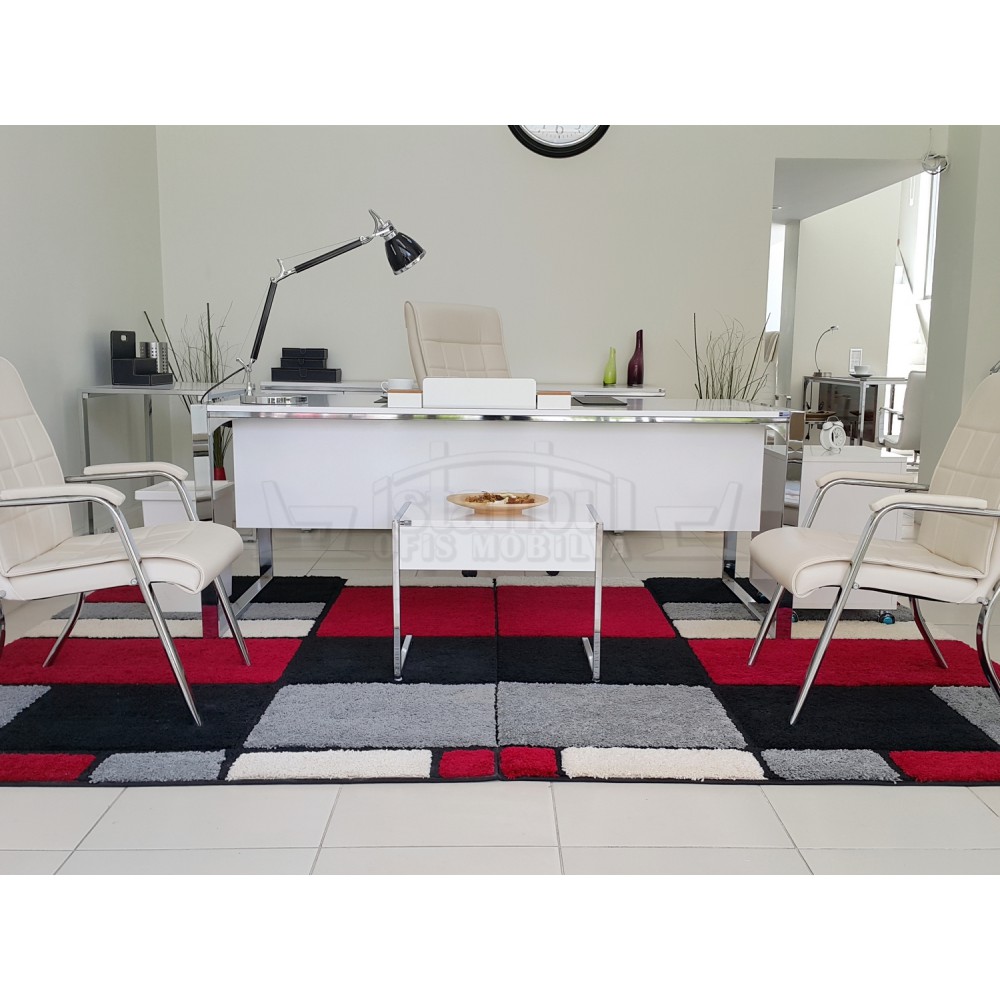 İstanbul Ofis Masası Apple Makam Takımı Hg.Beyaz