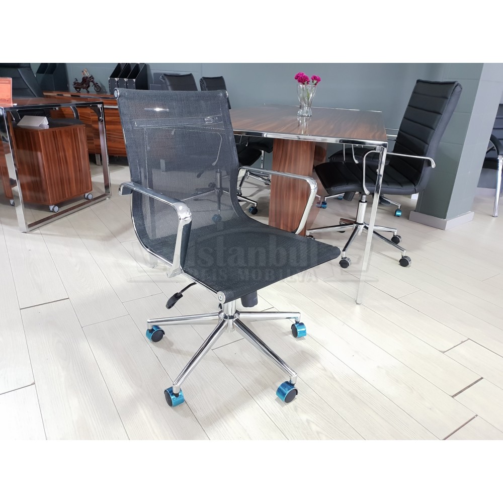 Apfel Großer Besprechungstisch Hochglanz Walnuss Chrom