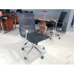 Apfel Großer Besprechungstisch Hochglanz Walnuss Chrom