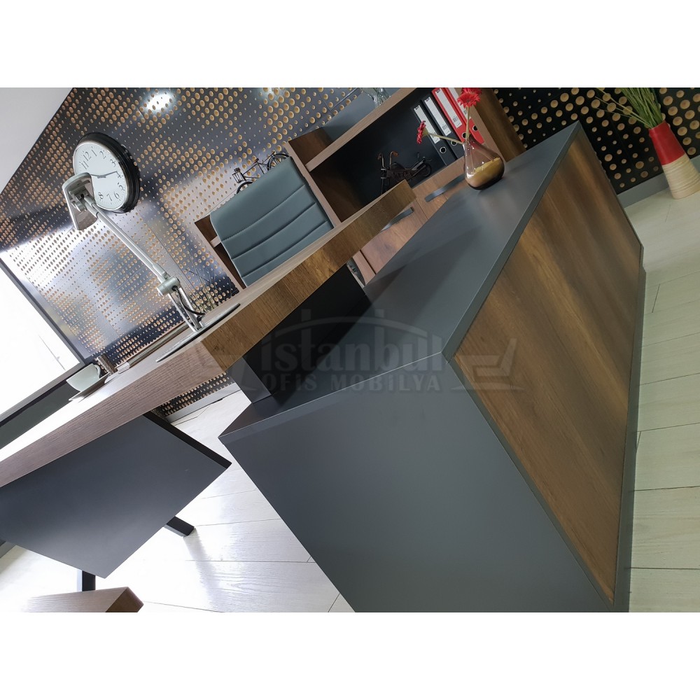 Eleganter Vorstand Regal Schrank Barock Anthrazit