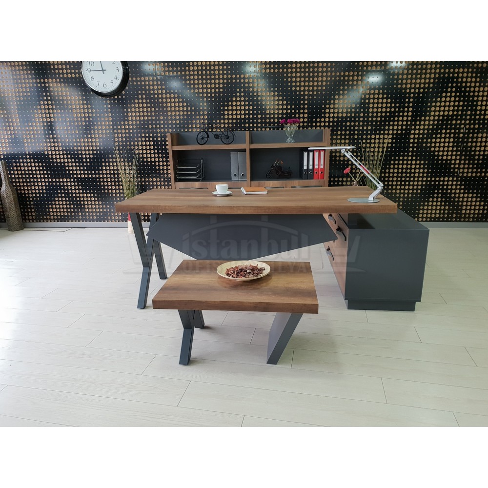 Eleganter Vorstand Regal Schrank Barock Anthrazit