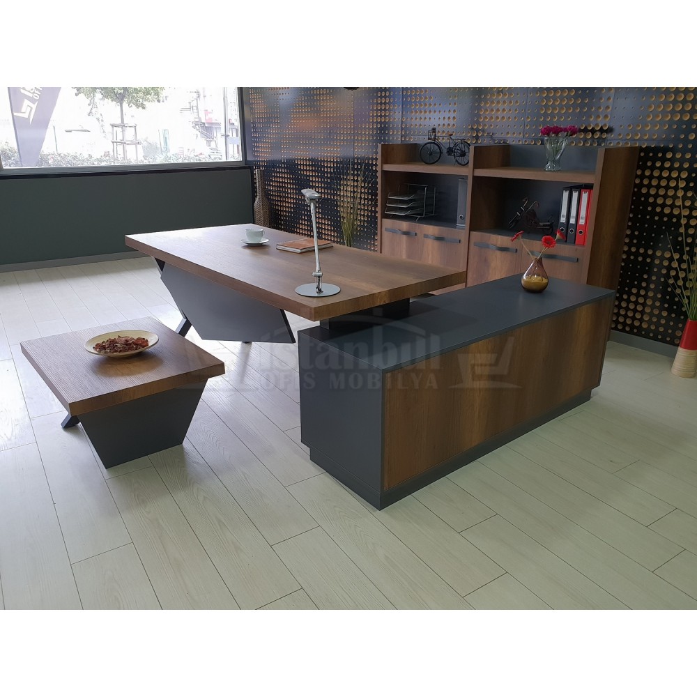 Eleganter Vorstand Regal Schrank Barock Anthrazit