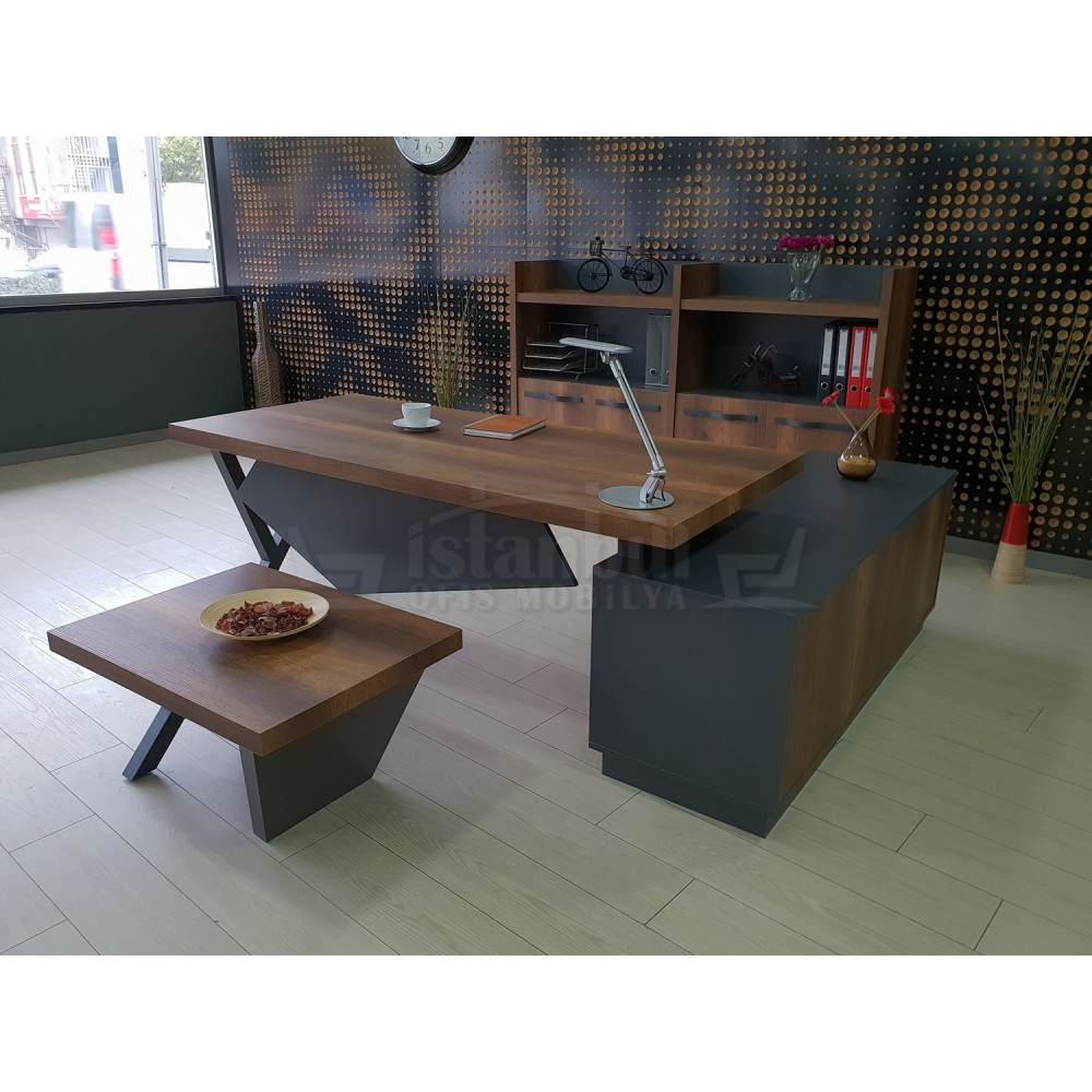 Eleganter Vorstand Regal Schrank Barock Anthrazit