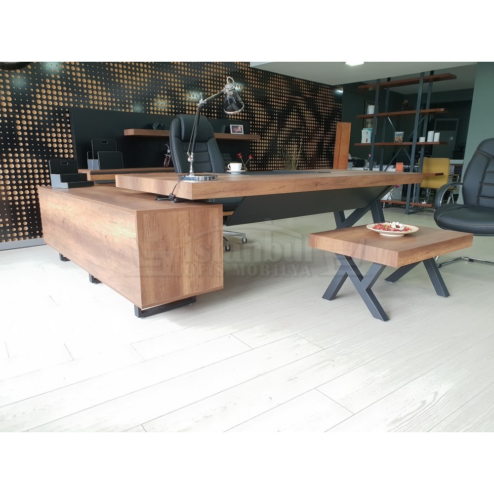 S Class Makam Masası Etejer Dolaplı Barok Siyah