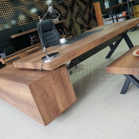 S Class Makam Masası Etejer Dolaplı Barok Siyah