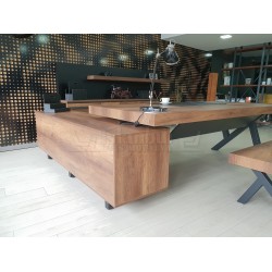 S Class Makam Masası Etejer Dolaplı Barok Siyah