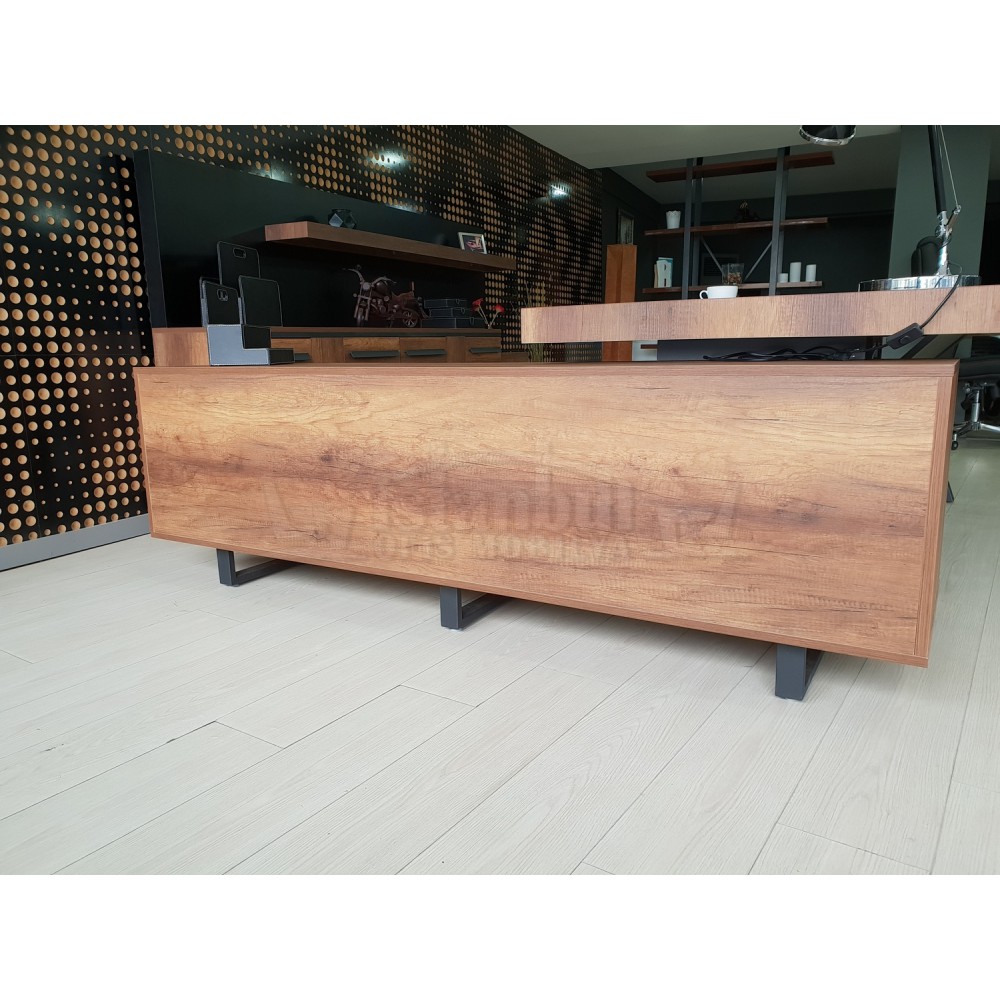 S Class Makam Masası Etejer Dolaplı Barok Siyah