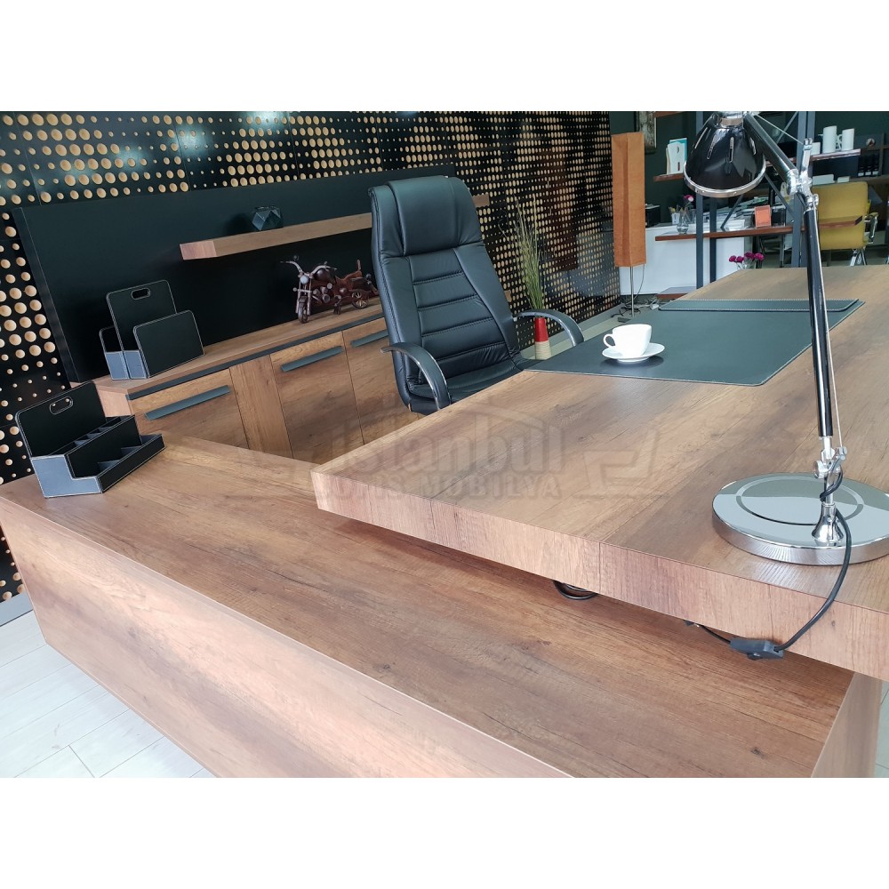 S Class Makam Masası Etejer Dolaplı Barok Siyah