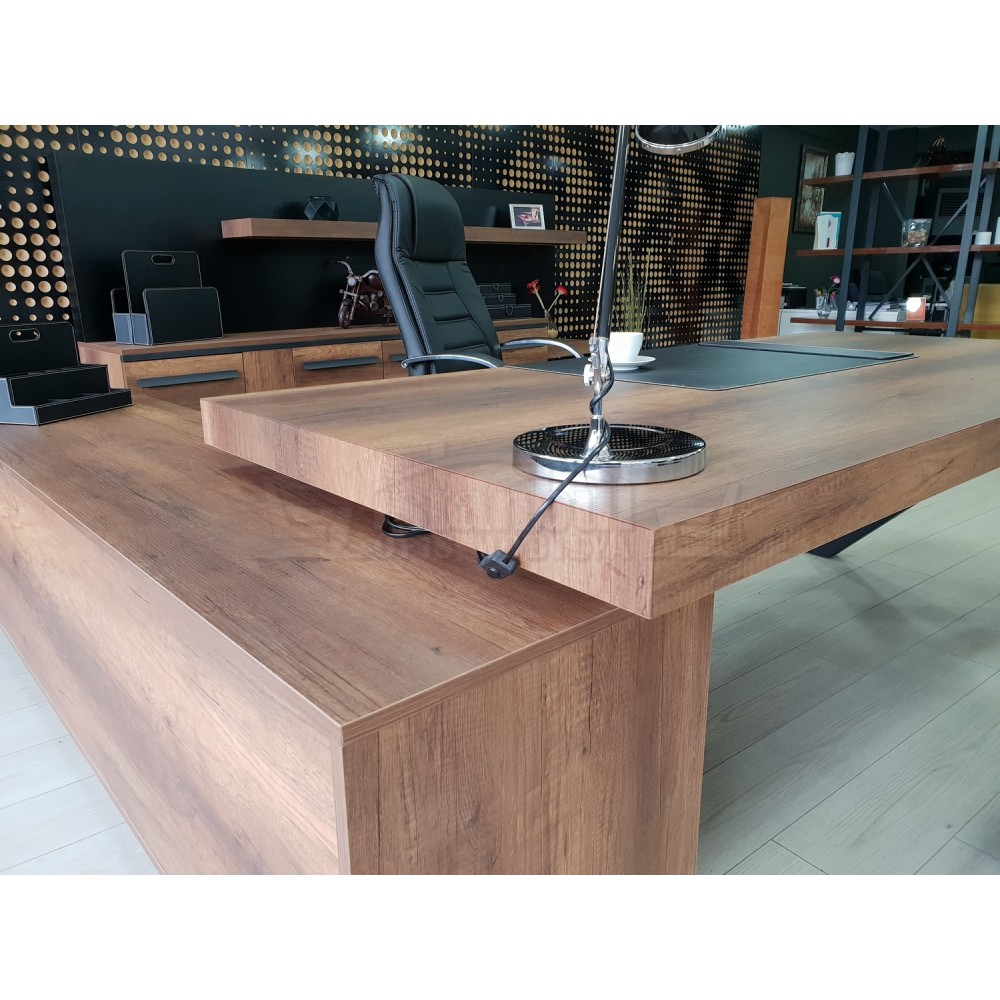 S Class Makam Masası Etejer Dolaplı Barok Siyah