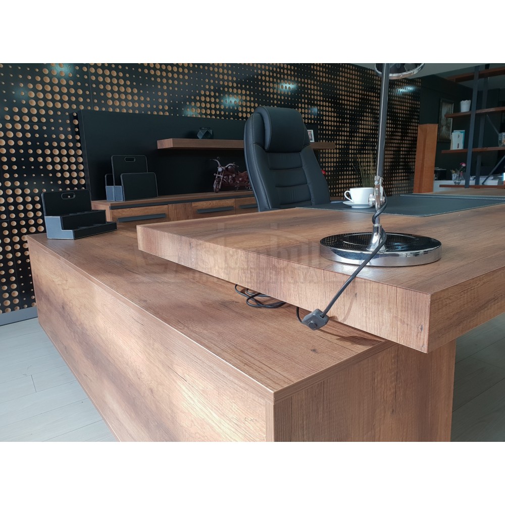 S Class Makam Masası Etejer Dolaplı Barok Siyah