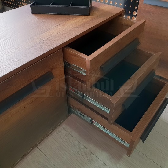 S Class Makam Masası Etejer Dolaplı Barok Siyah