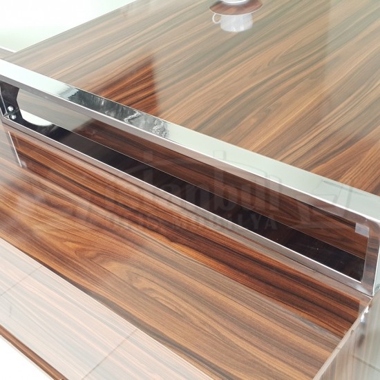 Porshland Ofis Makam Masası Etejerli 220x100