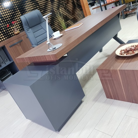 Captiva Makam Masası Etejerli V.Ceviz Antrasit