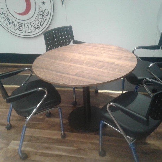 İstanbul Ofis Metal Ayak Yuvarlak Toplantı Masası
