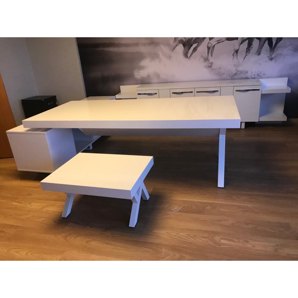 Weiß Executive Office Desk S-Klasse Large