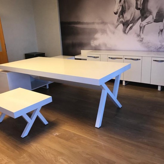 Weiß Executive Office Desk S-Klasse Large