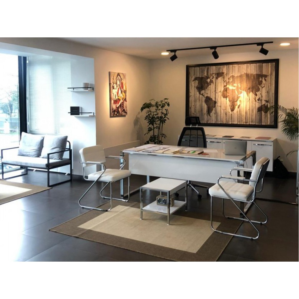 İstanbul Ofis Masası Apple Makam Takımı Hg.Beyaz