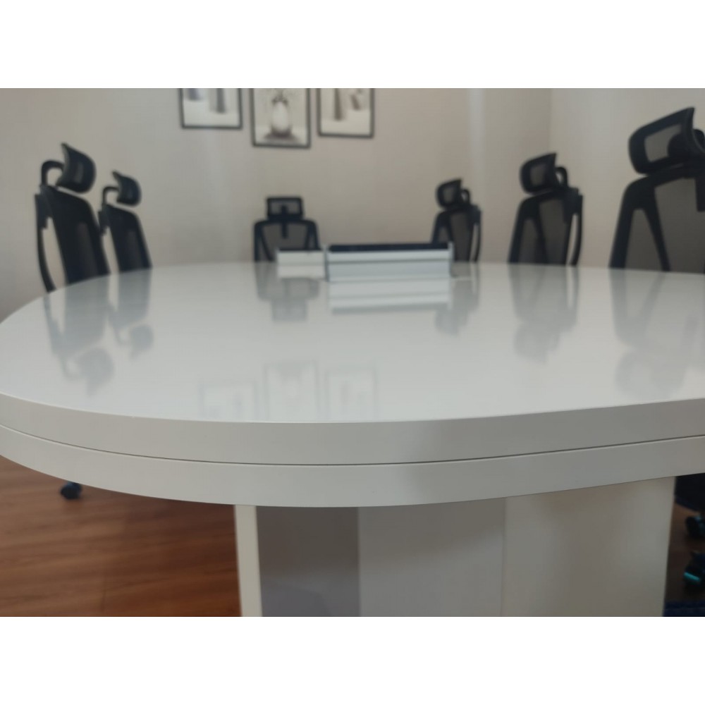 Großer Ovaler Besprechungstabelle Weiß