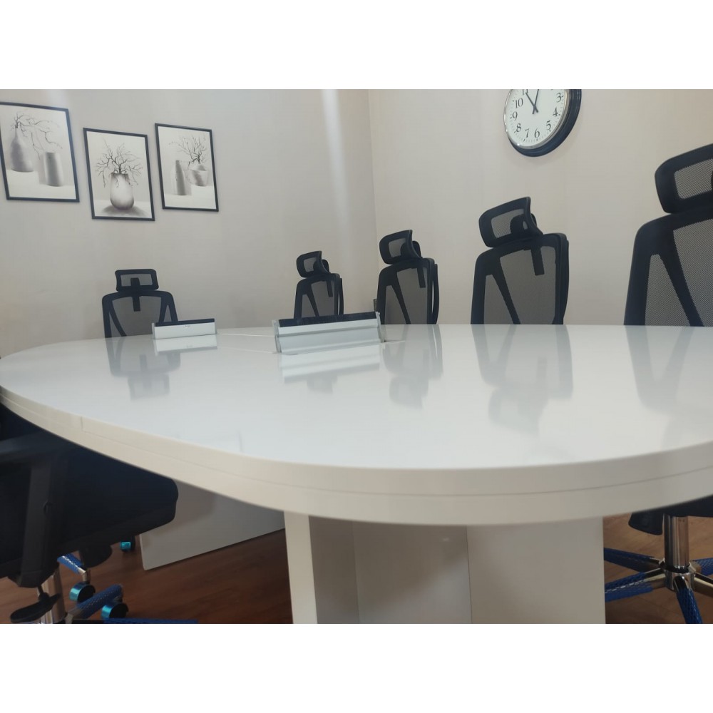 Großer Ovaler Besprechungstabelle Weiß