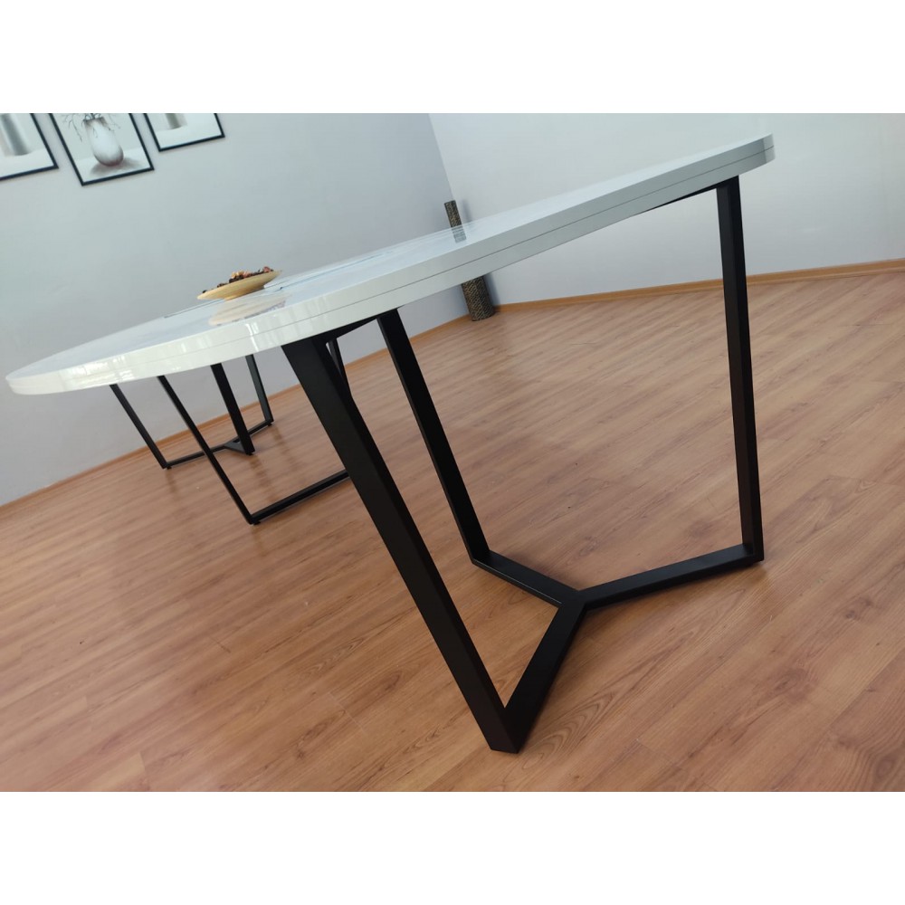 Großer Ovaler Besprechungstabelle Weiß