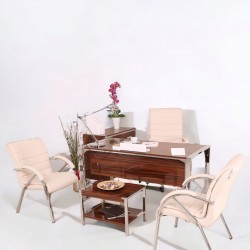 Istanbul Büro-Schreibtisch-Mitarbeiter-Team Hochglanz Walnuss