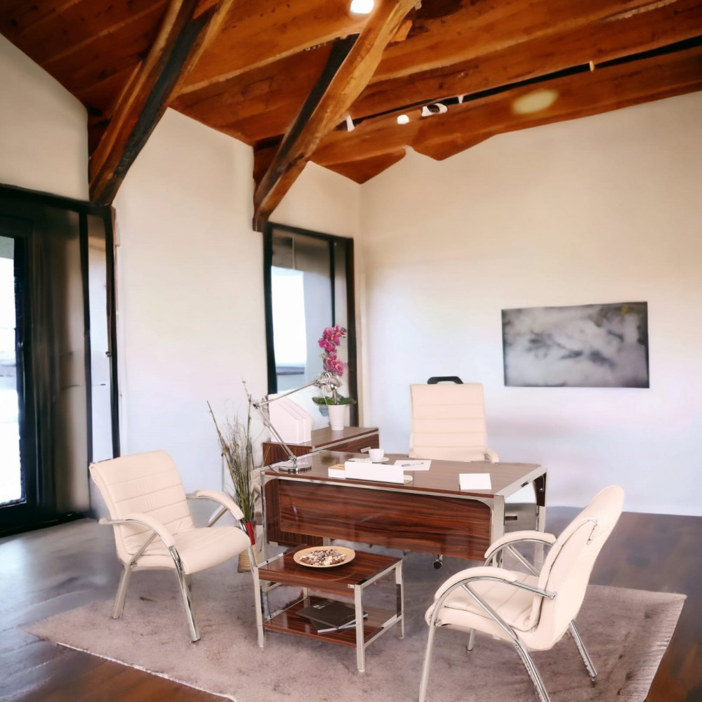 Istanbul Büro-Schreibtisch-Mitarbeiter-Team Hochglanz Walnuss