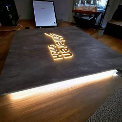 Bürowanddekoration 3D-LED-Logo-Arbeit