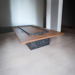 Besprechungstisch aus Holz mit Marmormuster