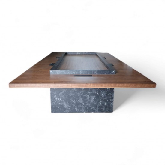 Besprechungstisch aus Holz mit Marmormuster Besprechungstisch aus Holz mit Marmormuster