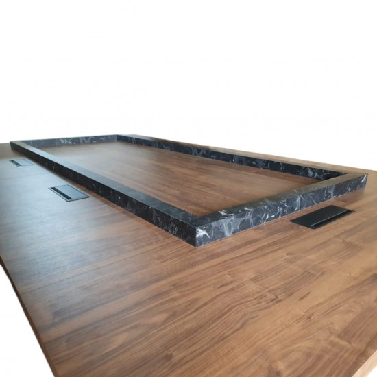 Besprechungstisch aus Holz mit Marmormuster Besprechungstisch aus Holz mit Marmormuster
