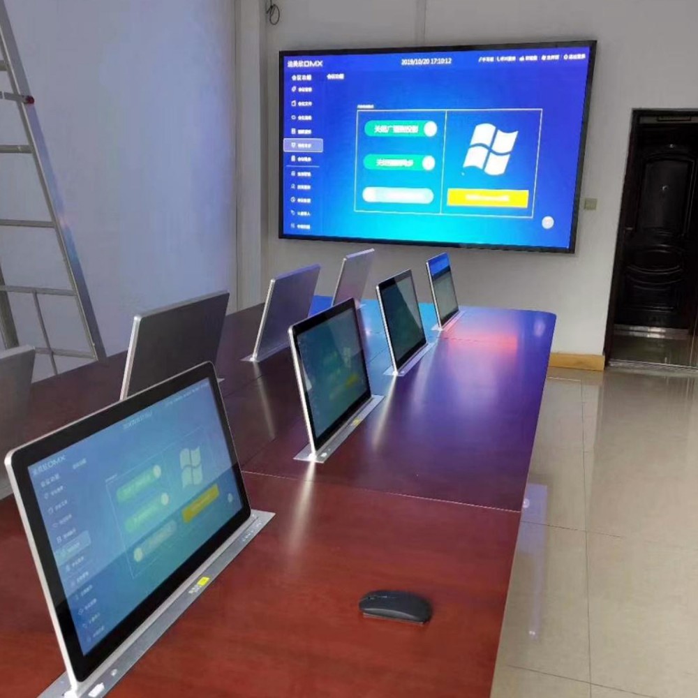 AML21.5 Dokunmatik Motorlu Monitör Kaldırmalı Toplantı Masası