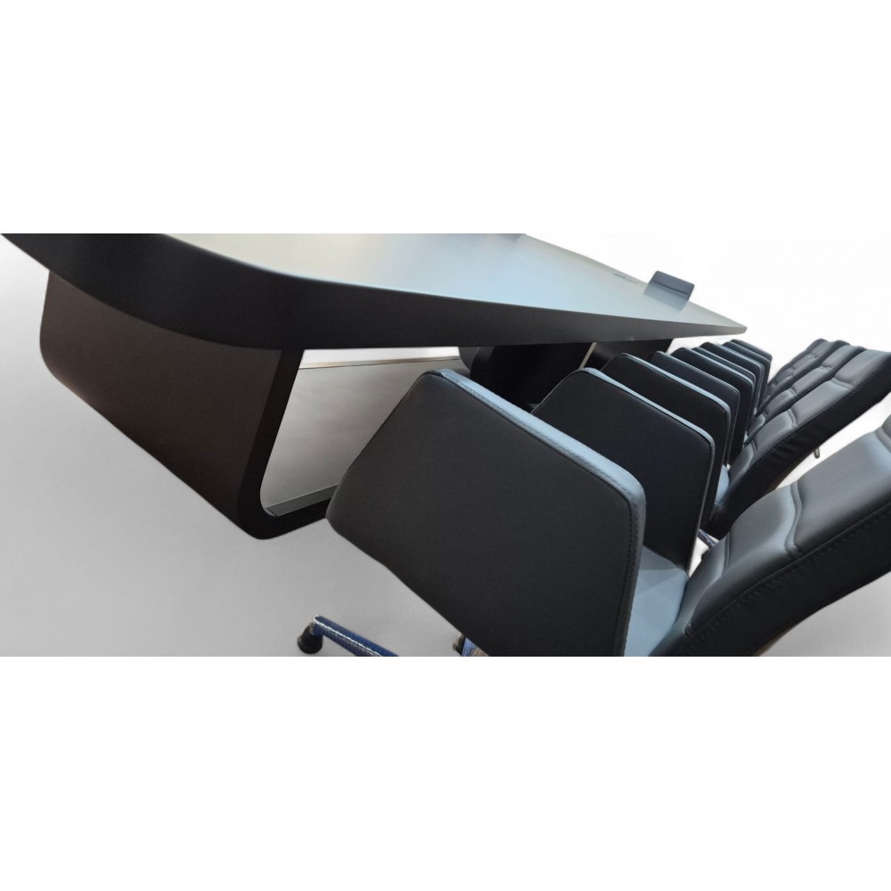 Großer, Schwarz Lackierter Besprechungstisch Für 20 Personen