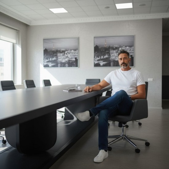 Großer, Schwarz Lackierter Besprechungstisch Für 20 Personen