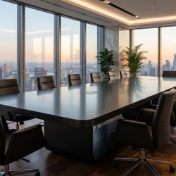 Großer, Schwarz Lackierter Besprechungstisch Für 20 Personen