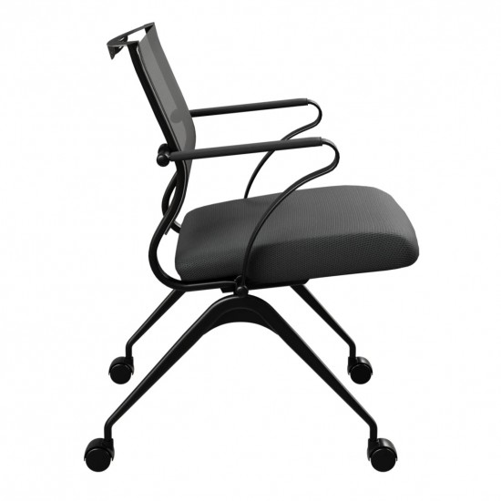 Ergonomischer Besprechungsstuhl Mit Metallrahmen Und 4 Rollen