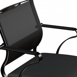 Ergonomischer Besprechungsstuhl Mit Metallrahmen Und 4 Rollen