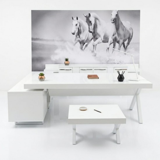 White Executive Office Desk S-Klasse Large