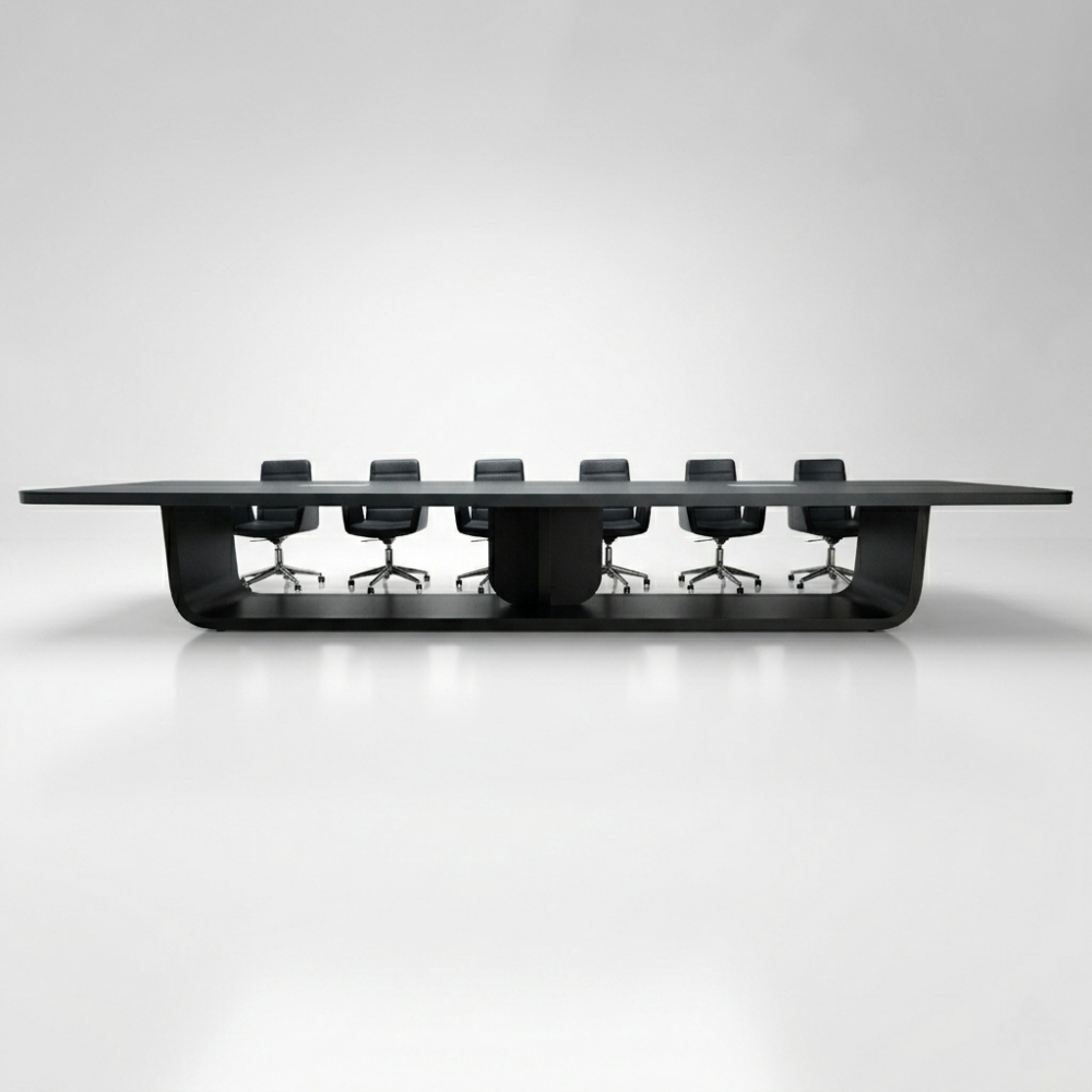 Großer, Schwarz Lackierter Besprechungstisch Für 20 Personen