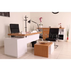 Canberra Executive Office Chair Bamboo White Line Tk.